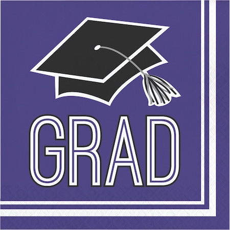 Graduation School Spirit Purple Napkins, 6.5, 360PK